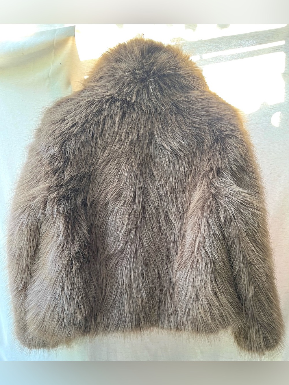 Short Faux Fur Coat Lapel Collar Long Sleeves Chic Viral Brown Teddy Coat Small - Picture 12 of 16